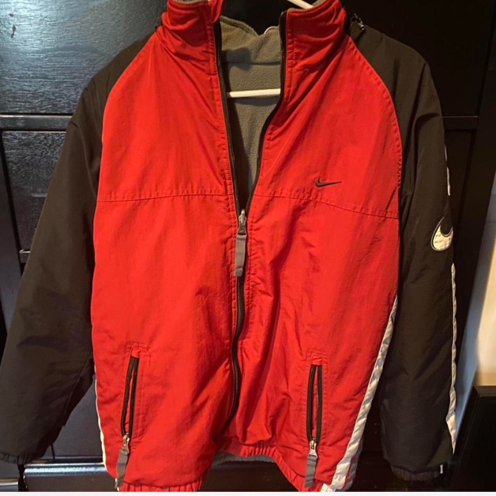 Nike Red and Black Zip-Up Jacket